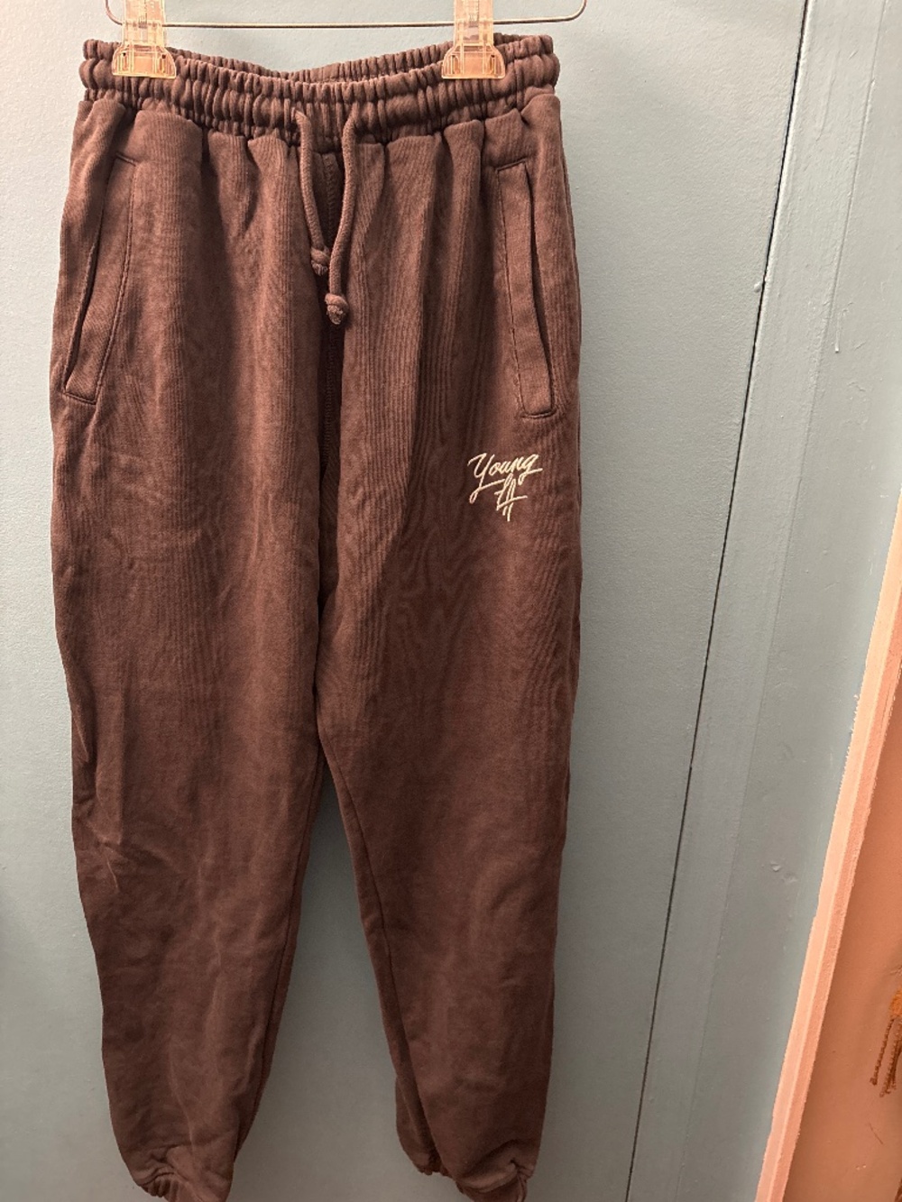 YoungLA gray sweats size Medium